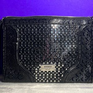 Guess crossbody black with mirror like silver accent